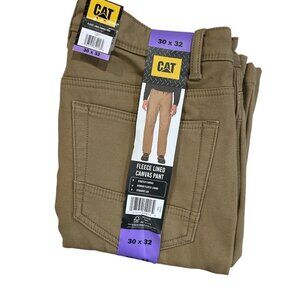 Men's Fleece Lined Canvas Pant, Cat, 30X32, Tan, NWT